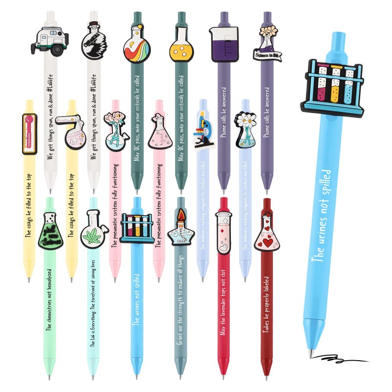 Sayglossy 24 Pcs Lab Week 2026 Science Gifts Black Ink Retractable Ballpoint Pens Science Birthday Party Decorations Chemistry Laboratory Gifts - Image 2