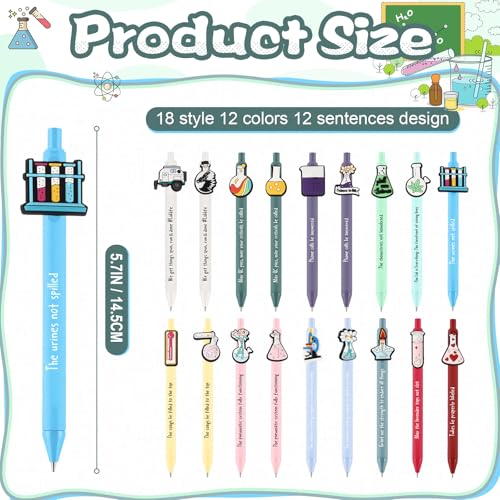 Sayglossy 24 Pcs Lab Week 2026 Science Gifts Black Ink Retractable Ballpoint Pens Science Birthday Party Decorations Chemistry Laboratory Gifts - Image 3