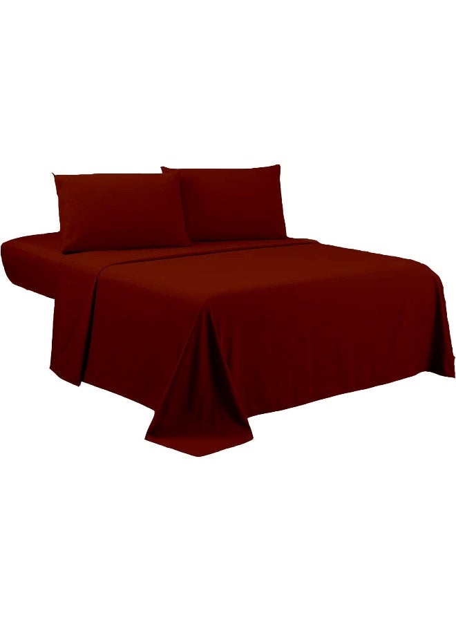 600 Thread Count 100% Egyptian Cotton Sheets, King Size Sheets Set, 4 Pcs Sheet Set, King Sheet Set, 15 Inch Deep Pocket King Sheets, Hotel Luxury Bed Sheets Set, 4 Pcs Bed Sheet Set, Burgundy