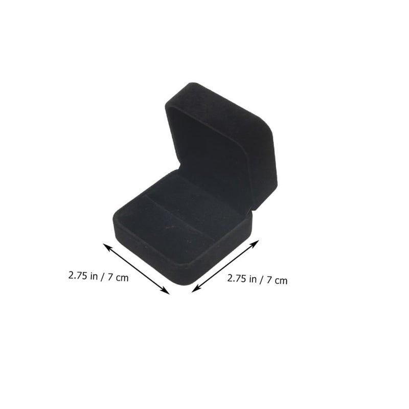 Black Flannel Ring Storage Case For Wedding Engagement Jewelry - Image 3