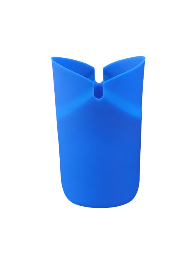 Spot Silicone Folding Popcorn Bowl Household Microwave Popcorn Cup Food Grade Popcorn Bucket-Specifications:110mm-Color:Blue - Image 1