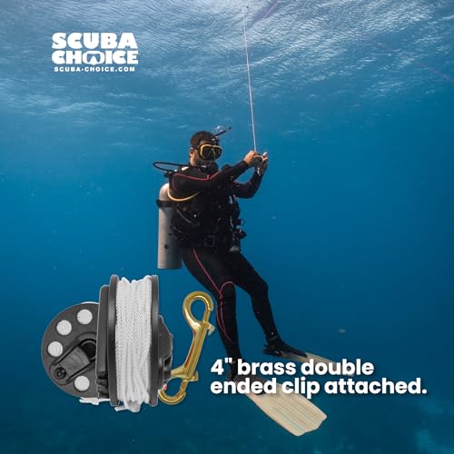 Scuba Choice Finger Spool, 100ft White Nylon Line with Plastic Handle & Brass Clip – Durable, Lightweight, Easy-to-Use Diving Accessory for Spearfishing and Freediving - Image 3