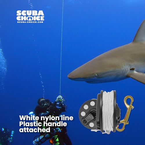 Scuba Choice Finger Spool, 100ft White Nylon Line with Plastic Handle & Brass Clip – Durable, Lightweight, Easy-to-Use Diving Accessory for Spearfishing and Freediving - Image 4