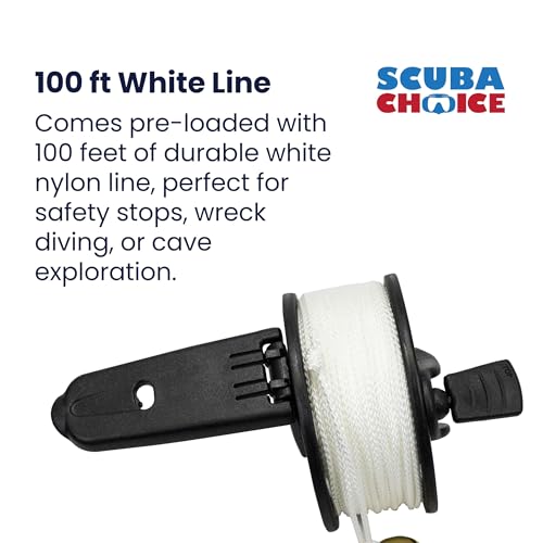 Scuba Choice Finger Spool, 100ft White Nylon Line with Plastic Handle & Brass Clip – Durable, Lightweight, Easy-to-Use Diving Accessory for Spearfishing and Freediving - Image 5