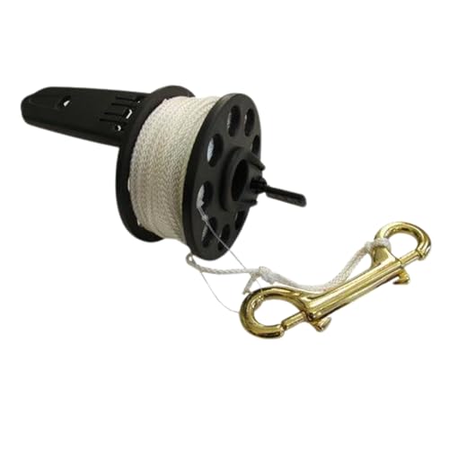 Scuba Choice Finger Spool, 100ft White Nylon Line with Plastic Handle & Brass Clip – Durable, Lightweight, Easy-to-Use Diving Accessory for Spearfishing and Freediving - Image 1