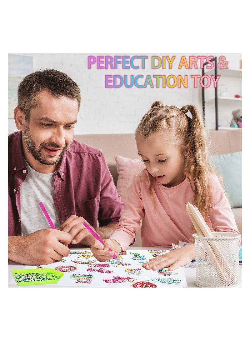 SYOSI Diamond Painting Kit for Kids, 27PCS 5D Big Diamond Painting Sticker Kits for Kids and Adult Beginners, DIY Creative Unicorn Diamond Art Crafts Sticker, Diamond Painting Sticker (Unicorn and Food) - Image 5