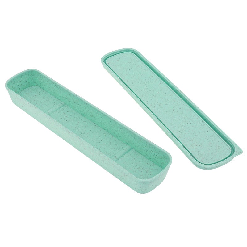 OriGlam 1pcs Portable Flatware Box Travel Tableware Storage Case Box Utensil Case Flatware Storage Box for Cutlery Kit 984 x 240 inch Green