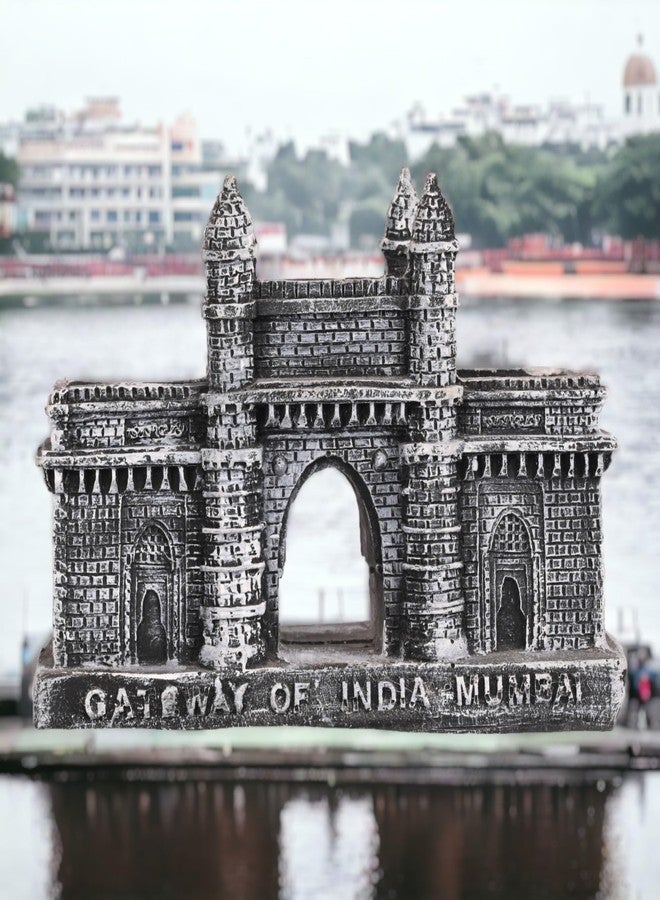 KariGhar Polyresin Mumbai Gateway of India Souvenir Replica Model Showpiece Silver Color L5xB11.5xH8 Cm - Image 1