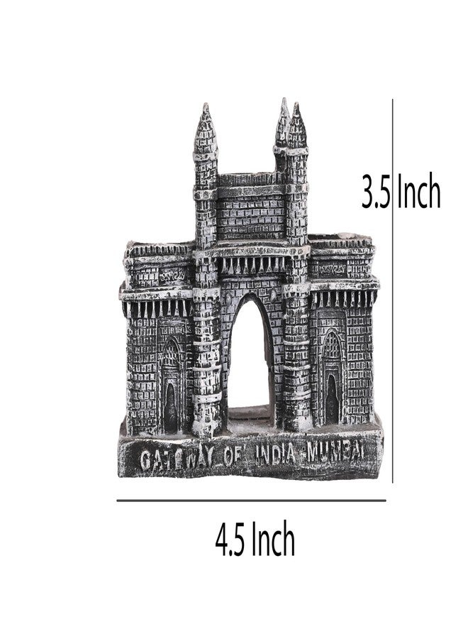 KariGhar Polyresin Mumbai Gateway of India Souvenir Replica Model Showpiece Silver Color L5xB11.5xH8 Cm - Image 3