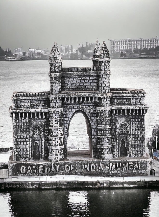 KariGhar Polyresin Mumbai Gateway of India Souvenir Replica Model Showpiece Silver Color L5xB11.5xH8 Cm - Image 2