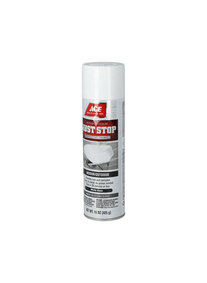 ACE Indoor/Outdoor Rust Stop Protective Enamel Spray Paint White Gloss 15oz I00001A07 - Image 2