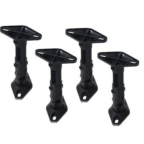 VideoSecu 4 Black Universal Satellite Speaker Mounts/Brackets for Walls and Ceilings 1VE (Black, 4 Pack) - Image 1