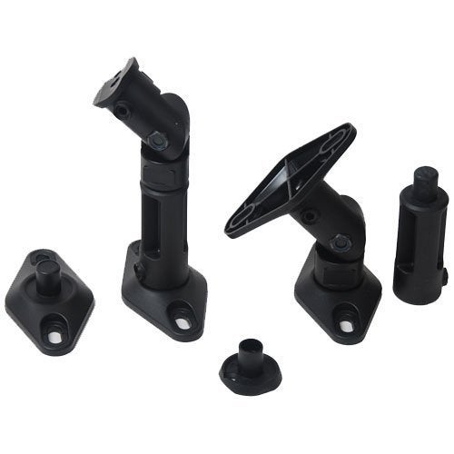 VideoSecu 4 Black Universal Satellite Speaker Mounts/Brackets for Walls and Ceilings 1VE (Black, 4 Pack) - Image 3