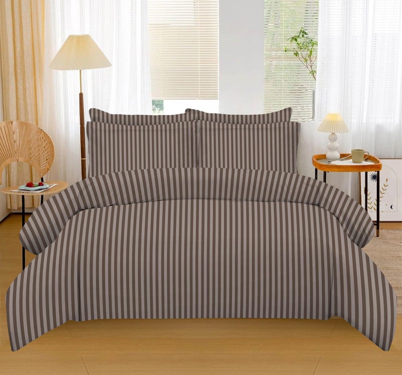 Amali  6 Pieces Bedsheet Set King Size (200 x 200+35cm) Polycotton Including 1 Duvet Cover 1 Fitted Sheet 2 Oxford & 2 Standard Pillowcases Durable & LongLasting Quality - Image 1