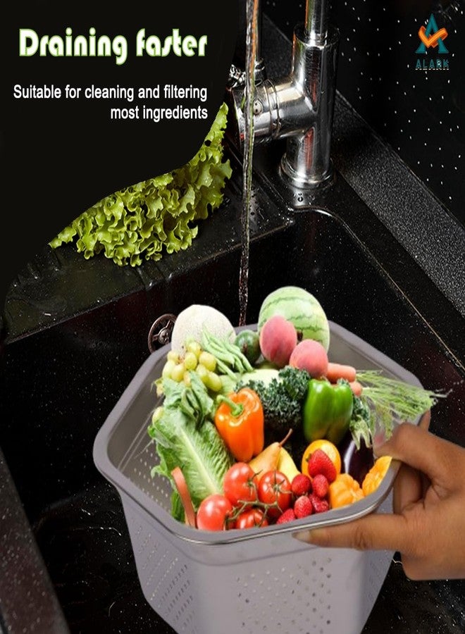 Alark 304 Stainless Steel Colander & Mixing Bowl Set Microporous Strainer with Basin for Washing Rice Vegetables Fruits Pasta Rustproof Durable Dishwasher Safe Kitchen Draining Cooked Dishwasher Safe - Image 5