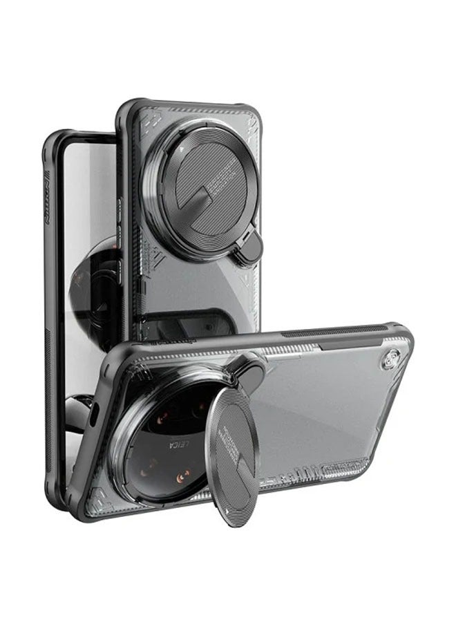 General Suitable for Xiaomi 14 Ultra phone case, mecha style metal mirror cover bracket, anti-drop protective case  - Image 3