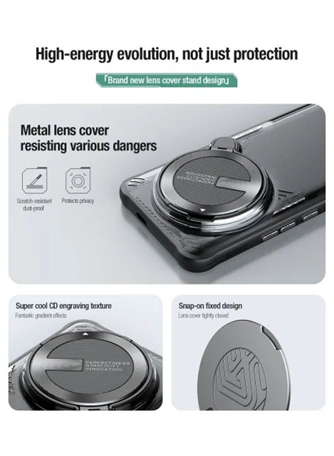 General Suitable for Xiaomi 14 Ultra phone case, mecha style metal mirror cover bracket, anti-drop protective case  - Image 5