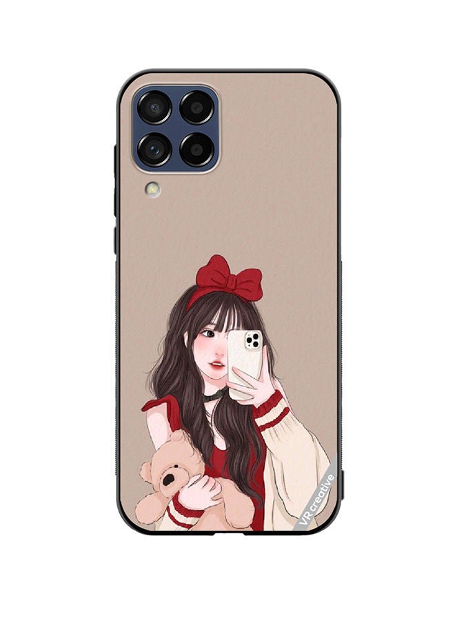 VR CREATIVE Protective Case Cover For Samsung Galaxy M33 Girl Holding Teddy Design Multicolour - Image 1
