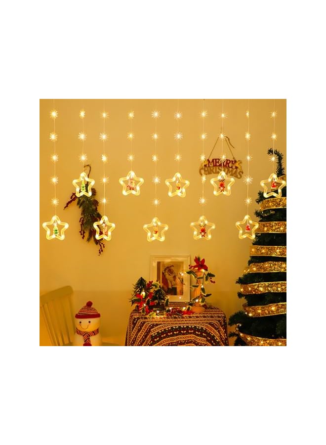 The Bros Ramadan Festival Lights, 8 Modes Curtain Window Diwali Lights with USB and Battery Box Powered, Home Decoration LED Star Lights,Ramadan Festival, Party (Star) - Image 4