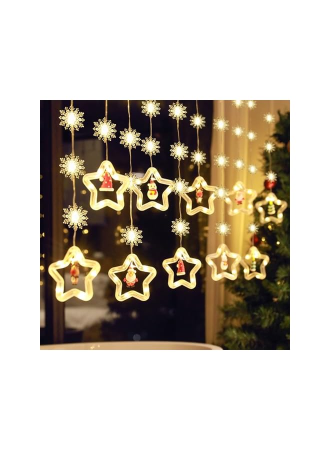 The Bros Ramadan Festival Lights, 8 Modes Curtain Window Diwali Lights with USB and Battery Box Powered, Home Decoration LED Star Lights,Ramadan Festival, Party (Star) - Image 3