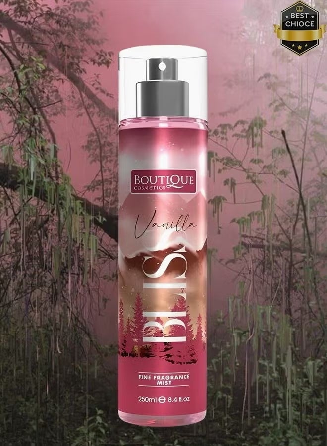 BOUTIQUE COSMETICS VANILLA BLISS FINE FRAGRANCE MIST 250 ML
