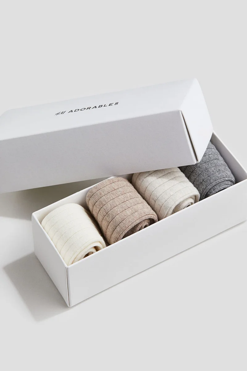 اتش اند ام 4-pack ribbed socks