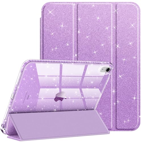 Fintie Slim Case for iPad (A16) 11th Generation 11 Inch (2025), iPad 10th Generation 10.9 Inch (2022) - Glittering Sparkly Shockproof Cover with Shiny Clear Back Shell & Pencil Holder, Purple - Image 1