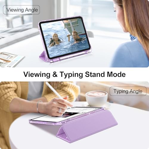 Fintie Slim Case for iPad (A16) 11th Generation 11 Inch (2025), iPad 10th Generation 10.9 Inch (2022) - Glittering Sparkly Shockproof Cover with Shiny Clear Back Shell & Pencil Holder, Purple - Image 4