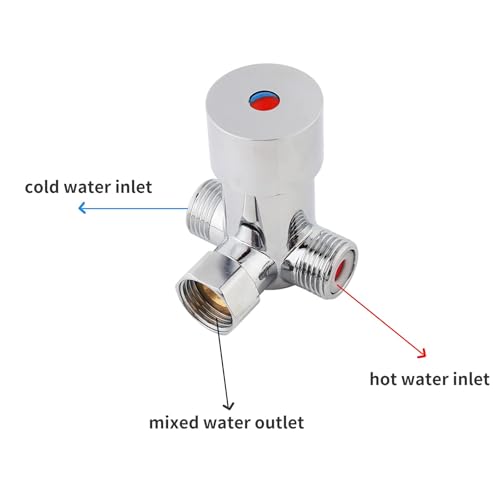 Walfront Thermostatic Mixing Valve, G1/2 Hot and Cold Water Temperature Control Valve for Automatic Faucet - Image 4