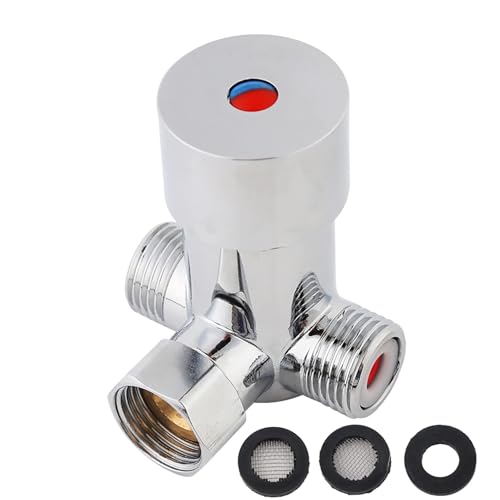 Walfront Thermostatic Mixing Valve, G1/2 Hot and Cold Water Temperature Control Valve for Automatic Faucet - Image 1