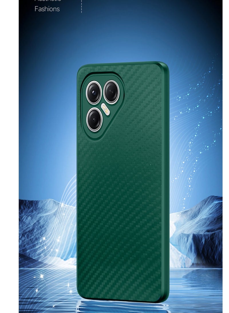 Wtech Tecno Pova 7 Pro 5G 2025 Liquid Silicone Carbon Fiber Texture Case Cover (MCFPSN) - Dark Green - Image 4