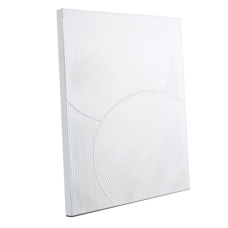 Zessonic White Boho Abstract Wall Art  3D Minimalist Line Hand Painting for Boho Decor 28 x 40 Artwork for Living Room Bedroom Home Office