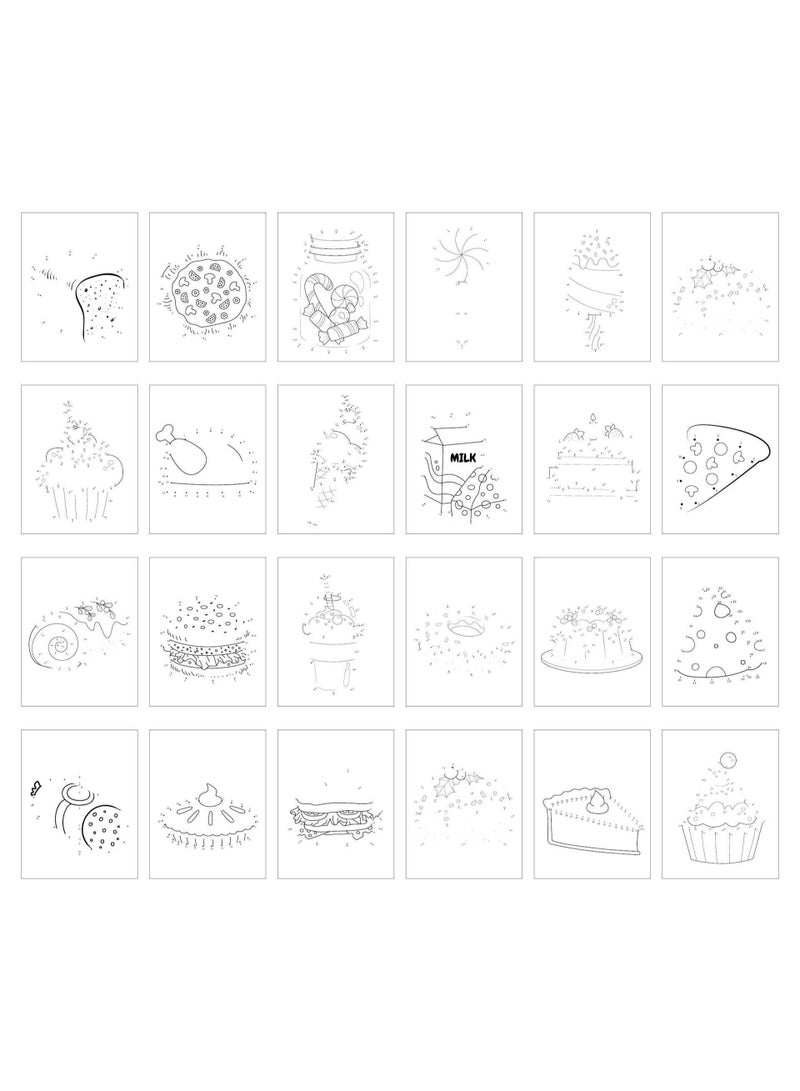 Capstro Dot to Dot Coloring Book for Kids – 50 Connect the Dots Activity Pages with Food-Themed, Number Connection Puzzles, Coloring Activity Book, Fine Motor Skills Practice – Food - Image 4