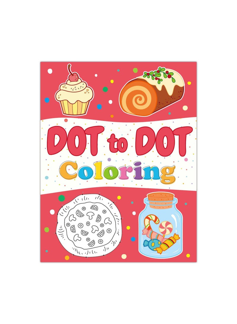 Capstro Dot to Dot Coloring Book for Kids – 50 Connect the Dots Activity Pages with Food-Themed, Number Connection Puzzles, Coloring Activity Book, Fine Motor Skills Practice – Food - Image 1