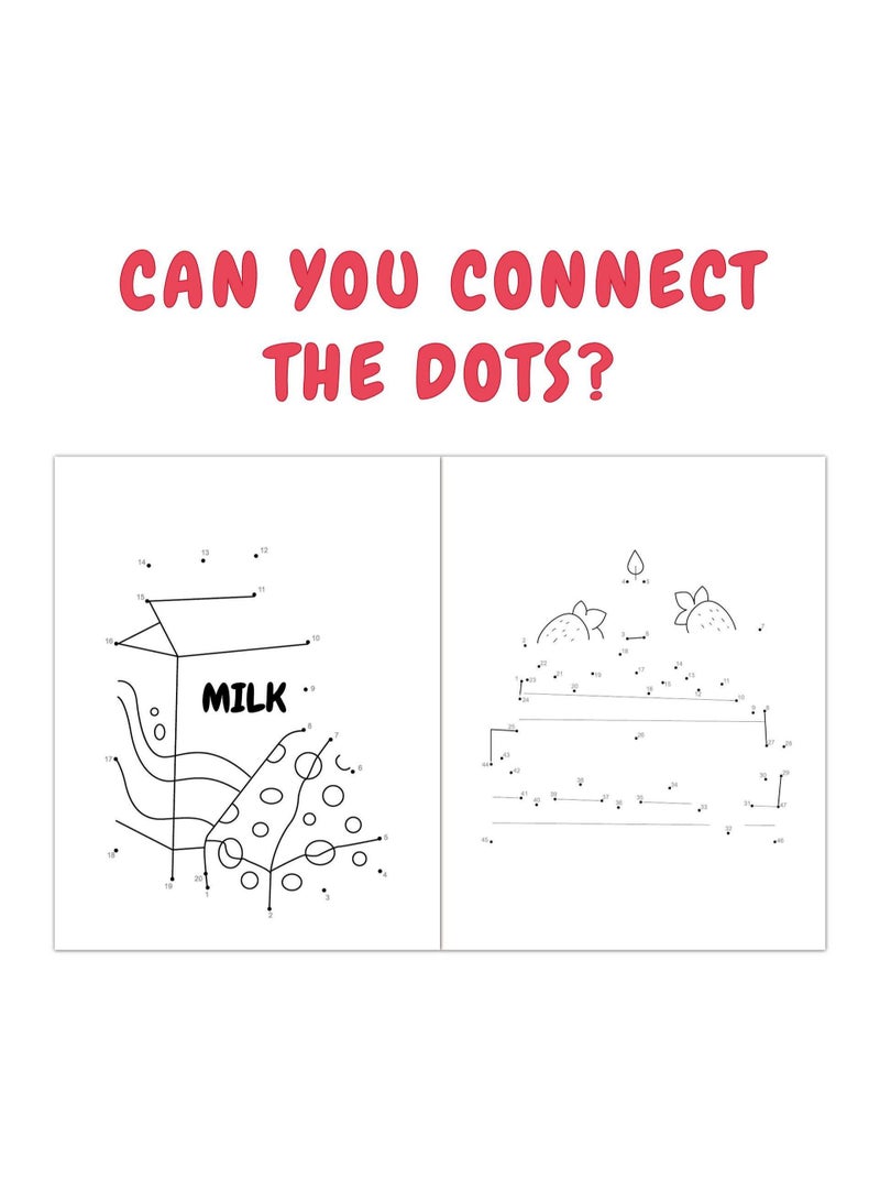 Capstro Dot to Dot Coloring Book for Kids – 50 Connect the Dots Activity Pages with Food-Themed, Number Connection Puzzles, Coloring Activity Book, Fine Motor Skills Practice – Food - Image 2
