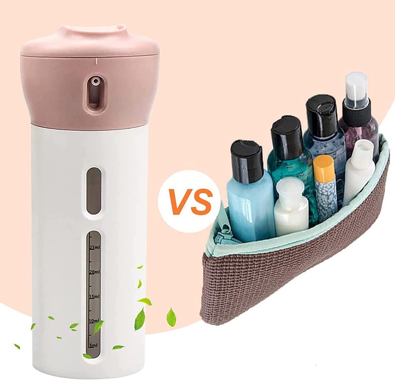Fariox Travel Cosmetic Bottle Travel SubBottle 4 in 1 Lotion Dispenser Rotatable Cosmetic Dispenser Toiletry Container Empty Pump Makeup Bottle Refillable Travel Size Bottles - Image 3
