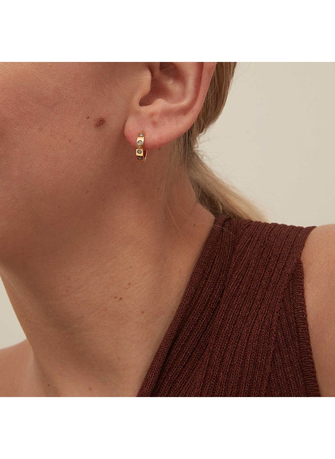ORELIA LONDON - PRC Stone Set Huggie Hoops LSO - Image 1