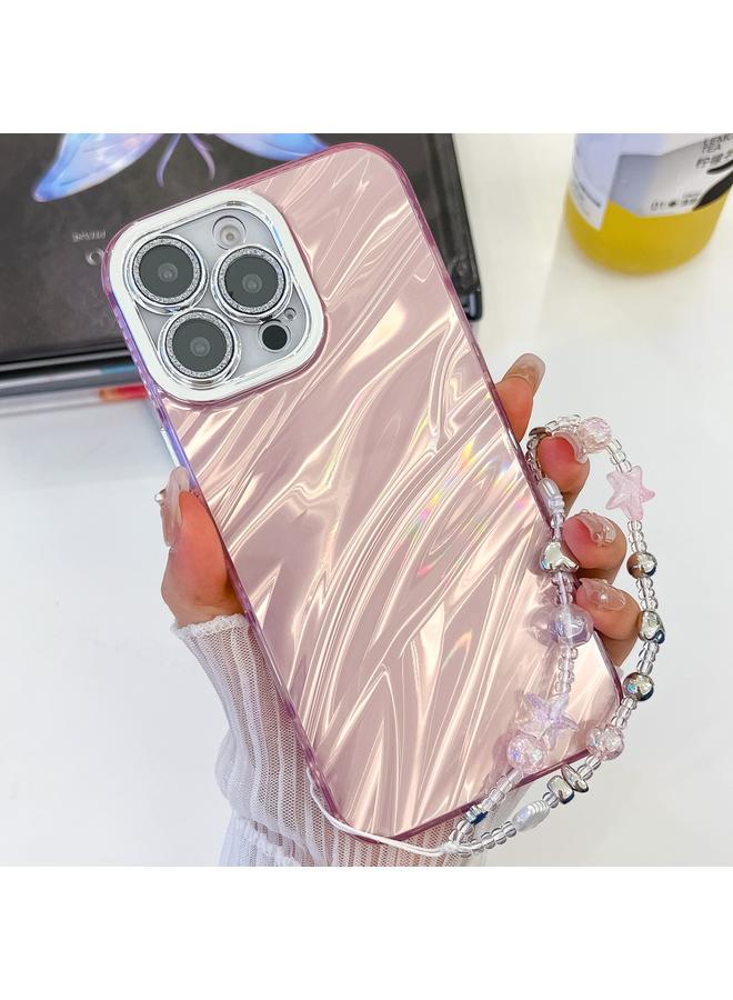 زبون جراب لهاتف iPhone 13 Pro مصنوع من مادة TPU مع طبقة غشاء عدسة، مع سوار معصم من نسيج لامع مطلي بالطلاء - Image 1