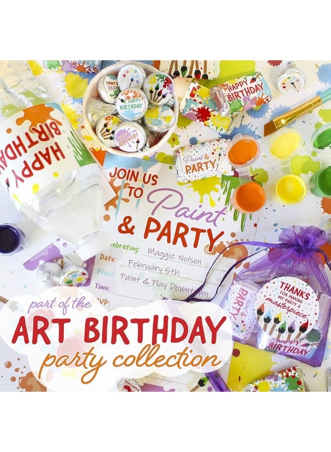 DISTINCTIVS Art Birthday Party Thank You Labels - Paint and Party - 1.75 in. - 40 Stickers - Image 5