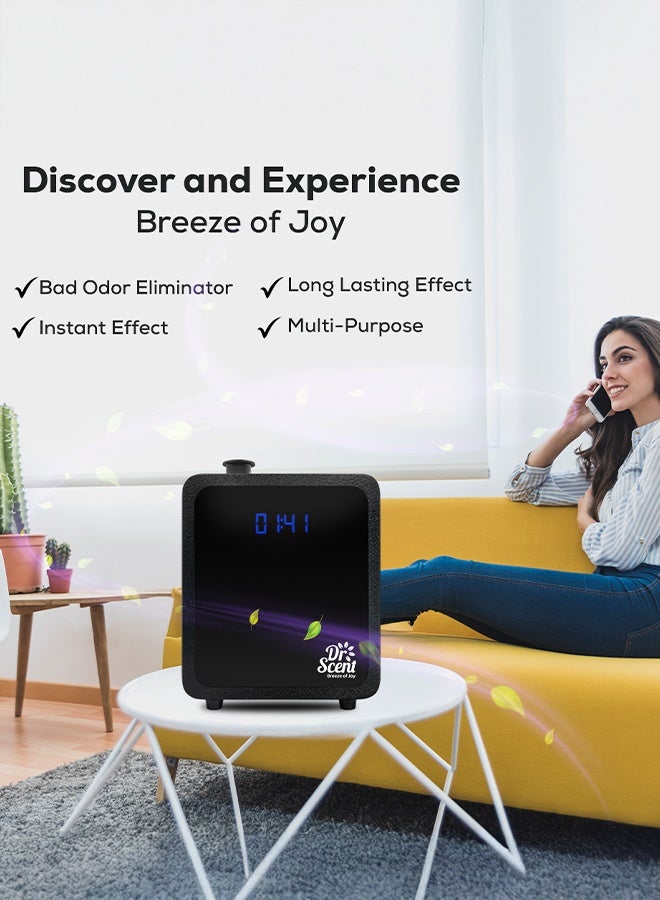 دكتور سينت جهاز نشر الزيوت العطرية متوسط ​​الحجم (أسود) - تطبيق جوال داعم - Image 4