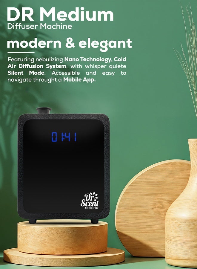 دكتور سينت جهاز نشر الزيوت العطرية متوسط ​​الحجم (أسود) - تطبيق جوال داعم - Image 2