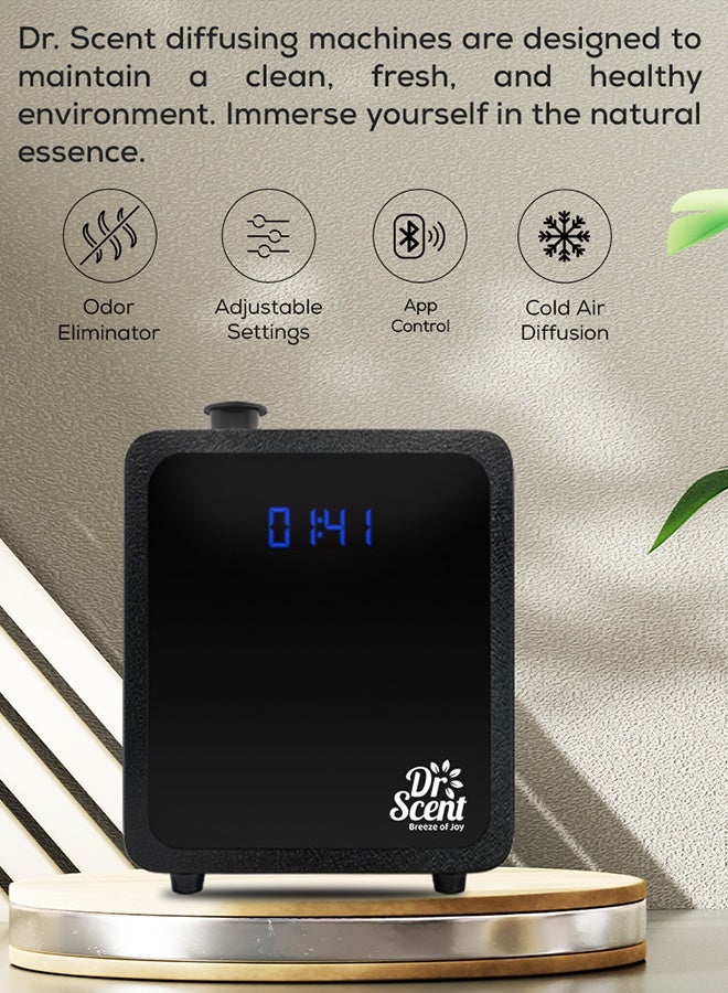 دكتور سينت جهاز نشر الزيوت العطرية متوسط ​​الحجم (أسود) - تطبيق جوال داعم - Image 3