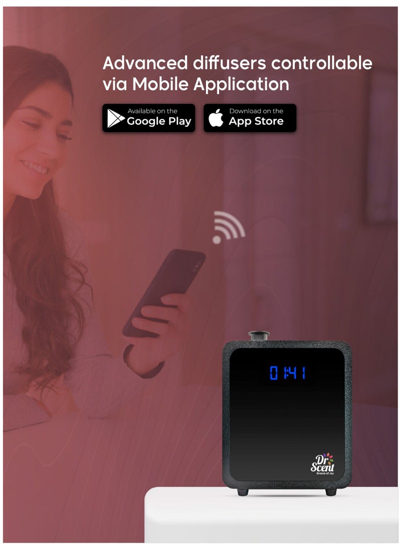 Essential Oil Diffuser Machine Medium (Black) - Supporting Mobile App