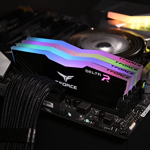 TEAMGROUP T-Force Delta RGB DDR4 16GB (2x8GB) 3600MHz (PC4-28800) CL18 Desktop Gaming Memory Module Ram TF3D416G3600HC18JDC01 - Black - Image 2