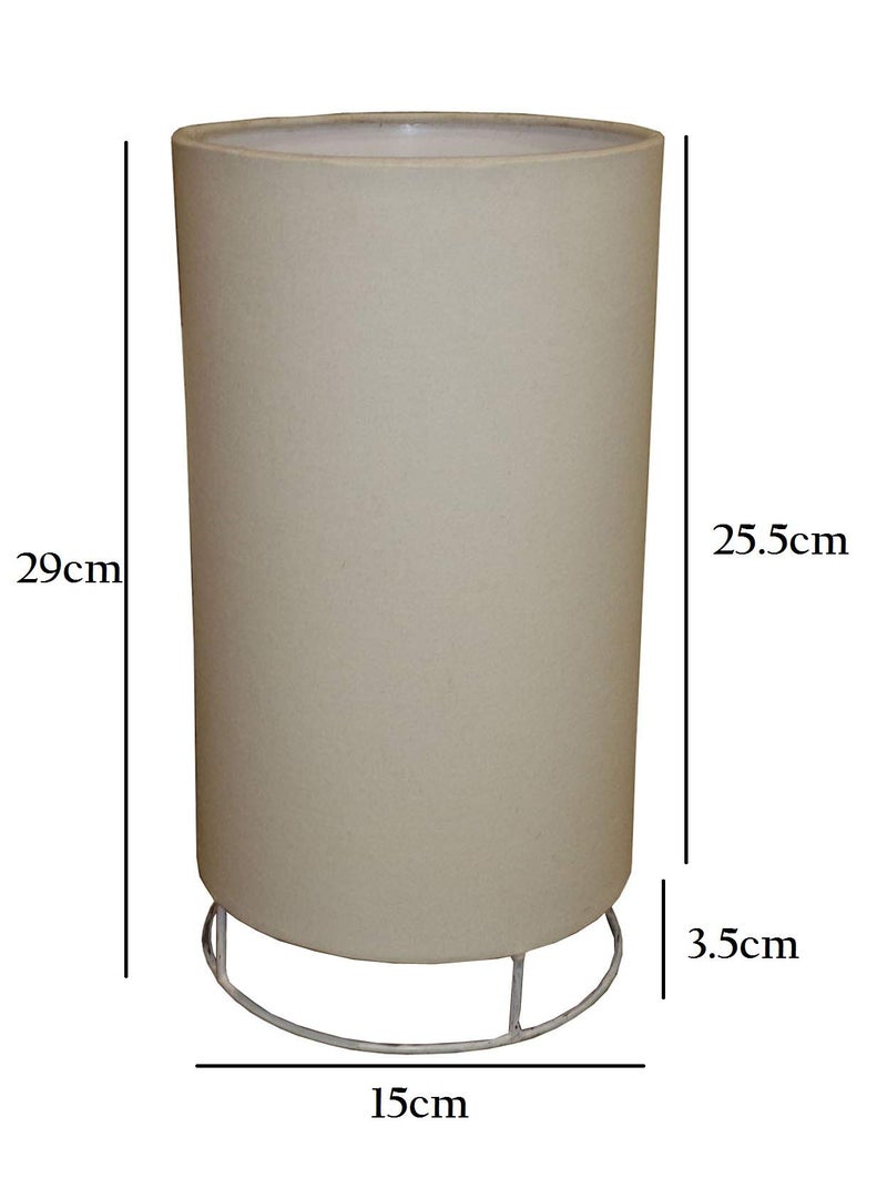 Mufasa Textured Fabric Cylindrical Lampshade Table Sconces Table Lamp for Bedside with On/Off Switch and E27 Holder (Bulb NOT Included) (Beige, Cotton, Pack of 1) - Image 3