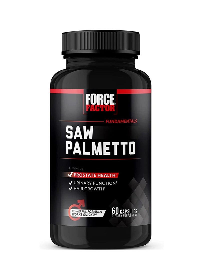 Force Factor Saw Palmetto for Men Saw Palmetto Extract for Prostate Health 60 Capsules 