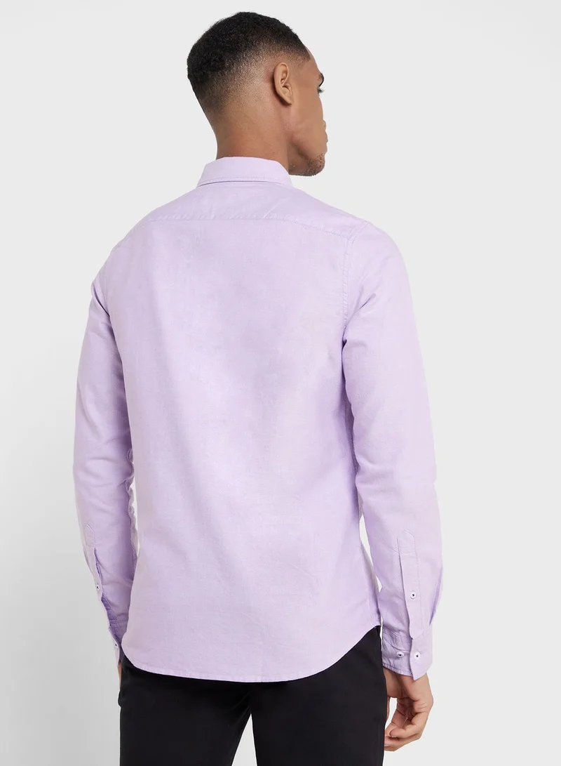 Thomas Scott Thomas Scott Men Purple Relaxed Cotton Casual Sustainable Shirt