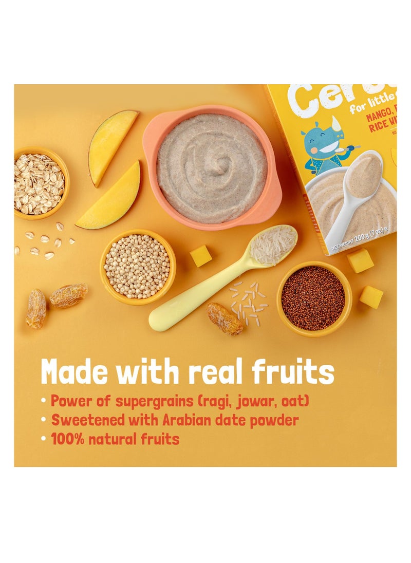 Slurrp Farm Slurrp Farm Mildly Sweetened with Date Powder  No Added Sugar Instant Cereal  Ragi  Rice and Mango with Milk No Preservatives No Salt  Made with Multigrain Millets 200g  - Image 3