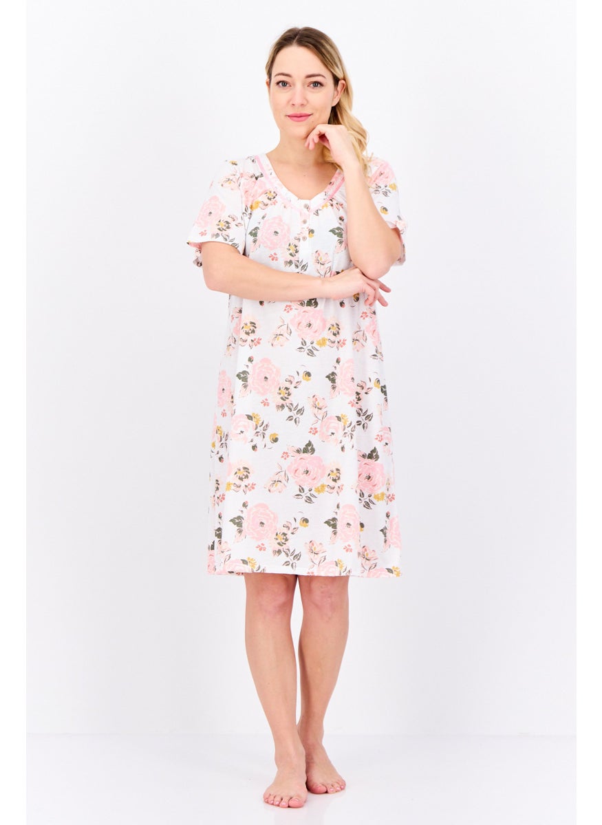 Women Floral Print Night Dress, Pink - pzsku/Z0E708A997D7221683E4EZ/45/_/1740495455/9e5d2041-5475-4881-b328-3e76a4fb78bc