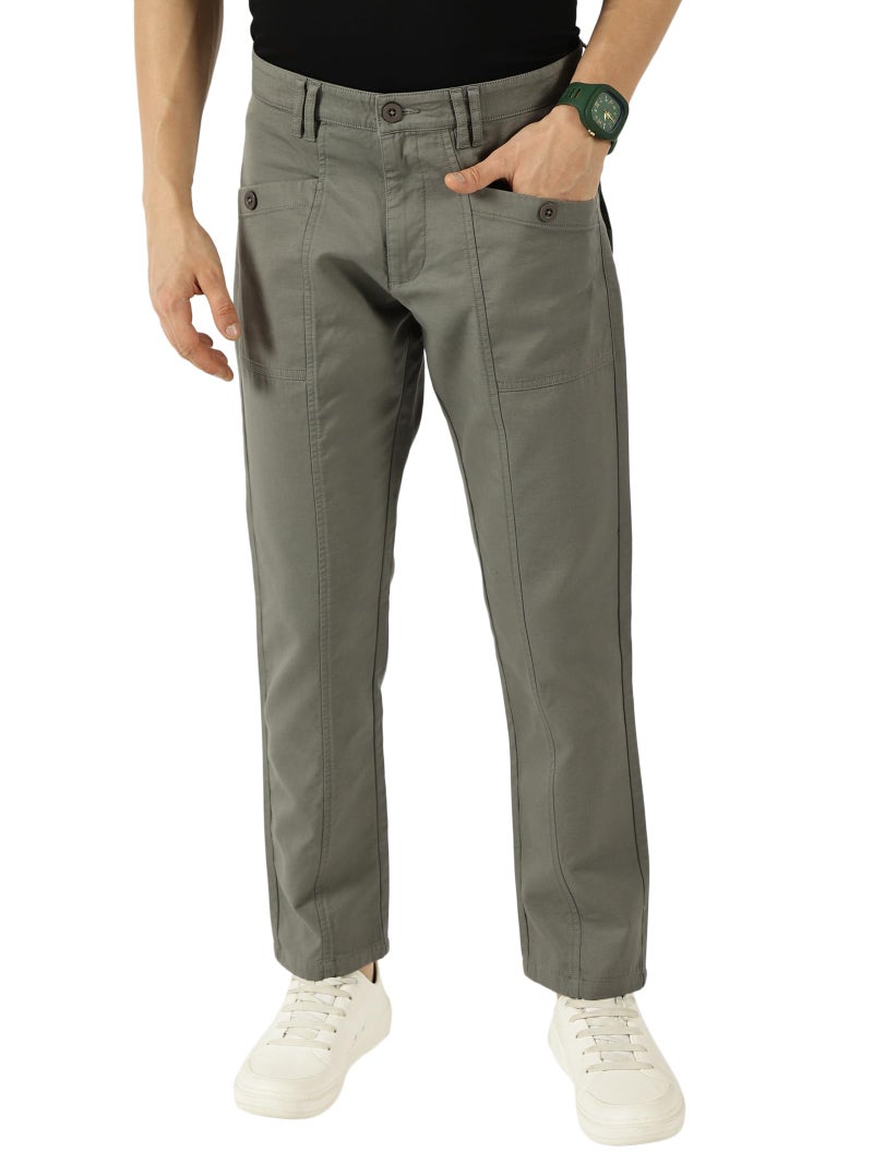Thomas Scott Men Solid Regular Fit Trouser (TSB102_Darkgrey, 30) - Image 1